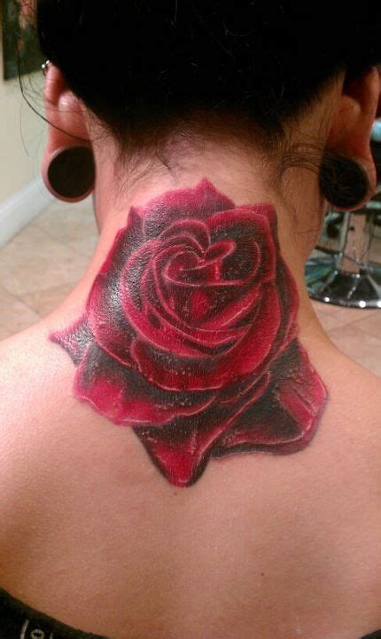 Rose Cover Up On My Neck By Neck Tattoo Rose Neck Tattoo Tattoos