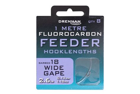 Drennan Wide Gape Fluorocarbon Feeder Micro Barbed Rig M Match