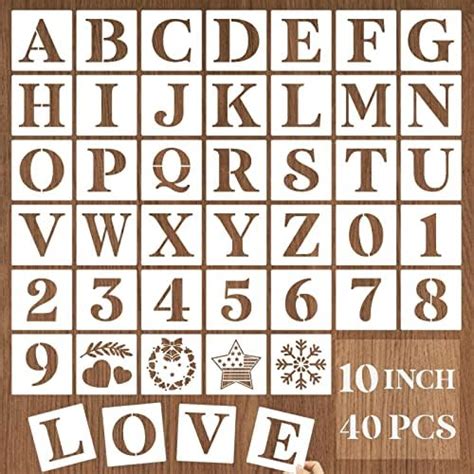 Amazon Yeajon Inch Letter Stencils And Numbers Pcs Alphabet