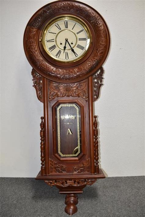 Large Carved Mahogany Modern Regulator Wall Clock May 30 2020 Redlands Antique Auction In Ca