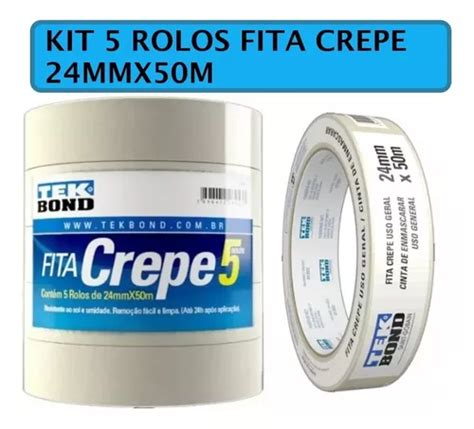 Kit Rolos Fita Crepe Adesiva Branca Uso Geral X Metros Mercadolivre