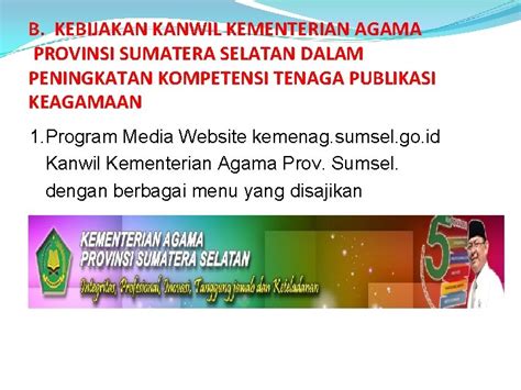 Kebijakan Kanwil Kementerian Agama Provinsi Sumatera Selatan Dalam