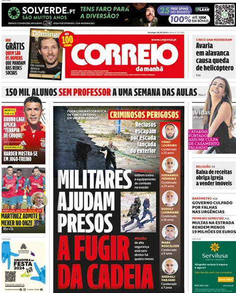 Capa Correio Da Manh Setembro Capasjornais Pt