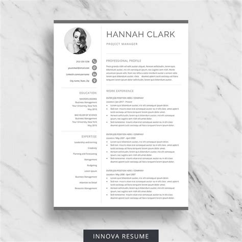 Professional Resume Template For Word Innova Resume Modern Resume