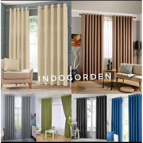 Jual Gorden Blackout Polos Premium Bahan Tebal Varian Warna Abu Tua Abu