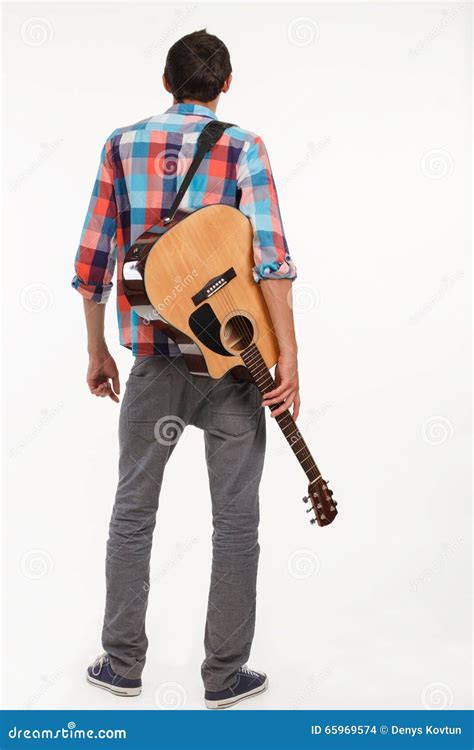 Guitarist With Guitar On His Back Stock Photo Image Of Instrument