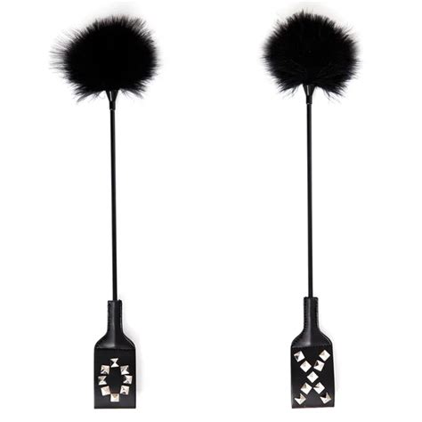 OX PU Leather Slap Clap Flap Whip Spanking Paddle On Butt With Flirt Tickle Feather SM Sex Adult
