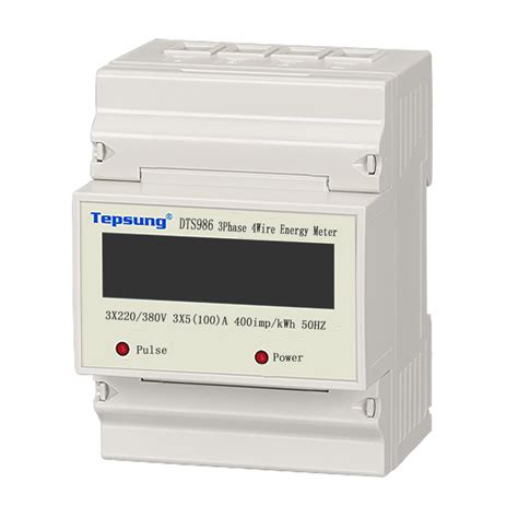 Three Phase Four Wire Smart Din Rail Kwh Meter With Poles China Din