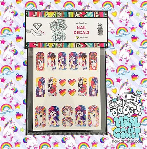 Lisa Frank 80s 90s Waterslide Nail Decals Nail Transfers Nail Art Nail Accessories Nail Wraps