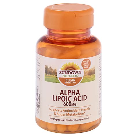 Sundown Alpha Lipoic Acid 600 Mg Capsules 60 Ea Vitamins And Supplements Ingles Markets