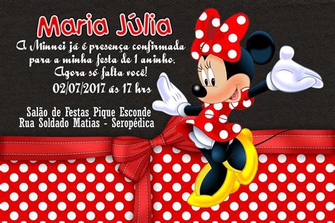 Convite Minnie Vermelha Elo Produtos Especiais