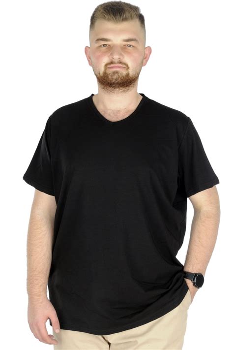 Modexl Mode Xl Büyük Beden T shirt V Yaka Likralı 20150 Siyah Fiyatı