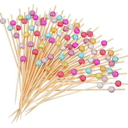 Amazon Plasticpro Cocktail Picks Bamboo Toothpicks With Ball End