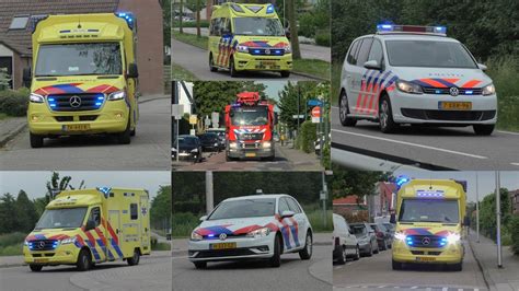 Brandweer Politie Ambulances Met Spoed Naar Meldingen In Oud