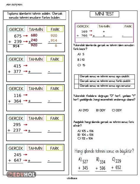 3 Sınıf Matematik Tekrar 10 Eduhol Ders Videoları İzle Online Test