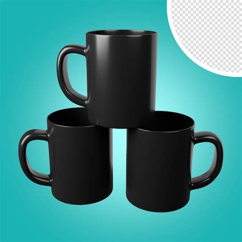 Premium PSD | Black mug on transparent background