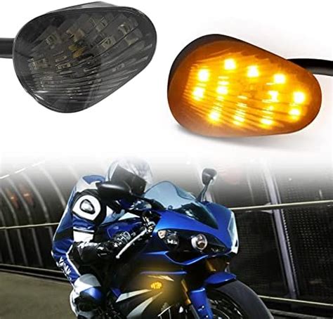 QUASCO Flush Mount Motorcycle Turn Signals Smoked Lens Led Blinkers