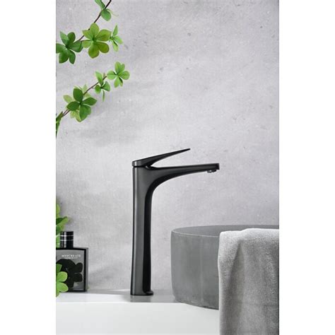 Imex Delos Grifo De Lavabo Alto Negro Bauhaus