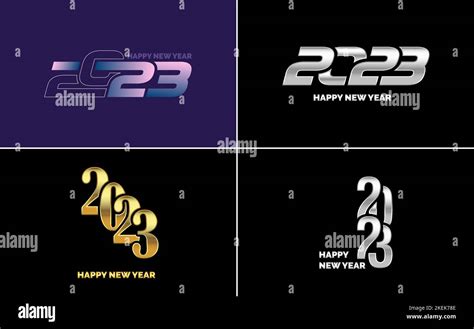 Happy New Year 2023 Text Design Pack For Brochure Design Template