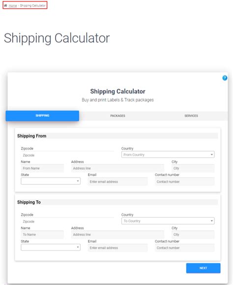 Shipping Calculator Purchase Shipping Label Tracking For Customers