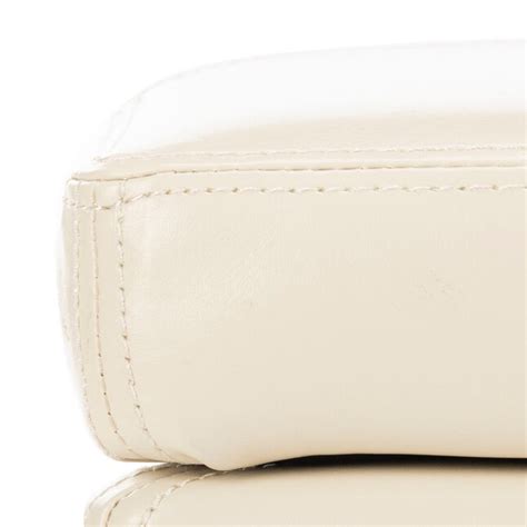 Safavieh Madison Casual Flat Cream Faux Leather Storage Ottoman In The