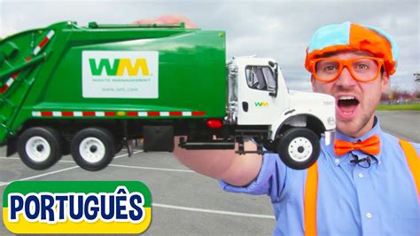 Blippi Português Caminhões de Lixo e Reciclagem Vídeos Educativos