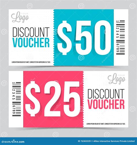 Creative Discount Voucher Or Coupon Design Stock Illustration