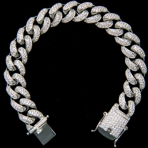 White Gold Cuban Link Bracelet Free Shipping Limited Offer