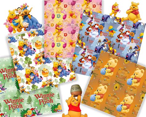 Winnie the Pooh Digital Paper Sets, Winnie Pooh Theme Party, Pooh Bear ...