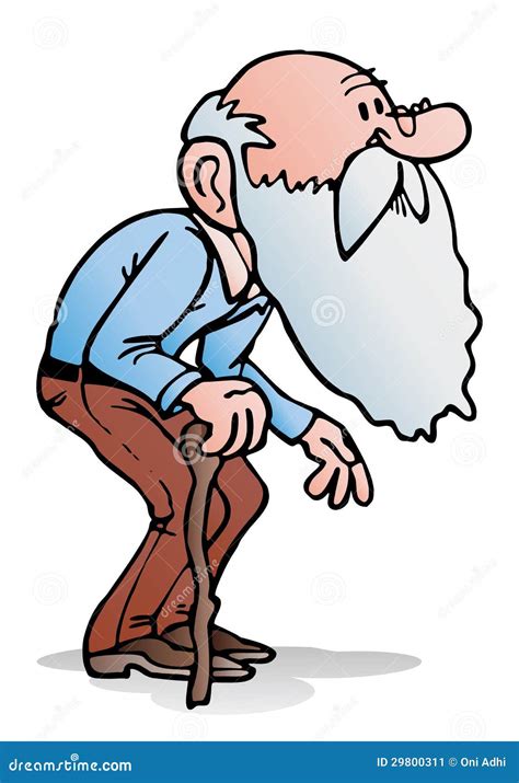 Old Person With Cane Clip Art