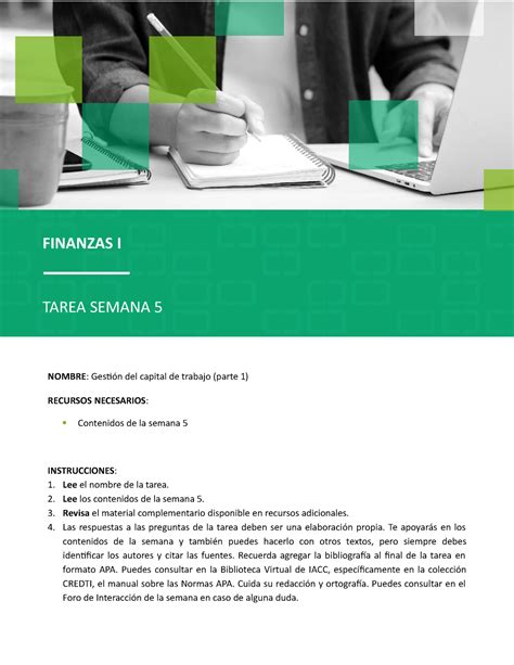 S Tarea Set C Finzs Finanzas I Tarea Semana Nombre