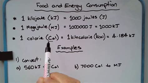 How To Convert Between Units Of Energy Joules J Kilojoules KJ