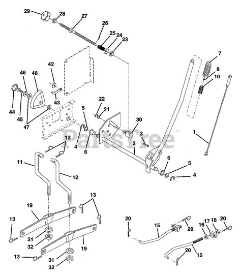 Husqvarna Yth 180 954000662 A Husqvarna Yard Tractor 1994 01 Mower Lift Assembly Parts