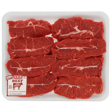 H E B Beef Top Blade Steak Boneless Thick Value Pack Usda Select