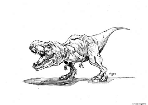 Coloriage Jurassic Park Trex Dessin Dessin De Tyrannosaure Rex L Tyrannosaure Rex