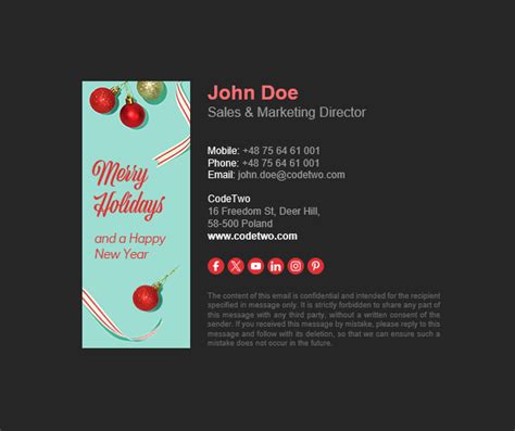 Free Vintage Christmas Email Signature Template Mail Signatures