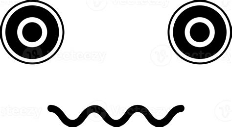Cartoon Silly Face Sticker Illustration On Transparent Background