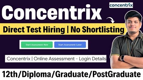 Concentrix Direct Test Hiring No Shortlisting Eligibility Role