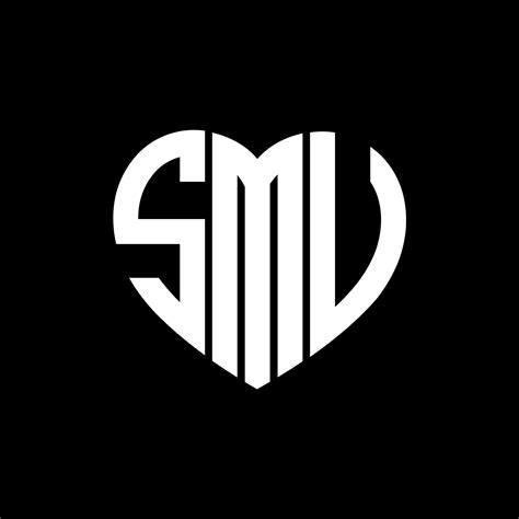 SMV creative love shape monogram letter logo. SMV Unique modern flat ...