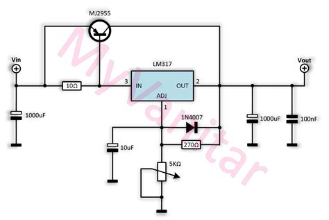 Lm317 Schematic Diagram Variable Lm317 Voltage Regulator Cir