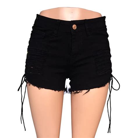 2018 Summer Women Fashion Sexy Lace Up Bandaged Ripped Shorts Hot Short