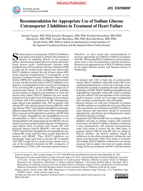 Pdf Recommendation For Appropriate Use Of Sodium Glucose