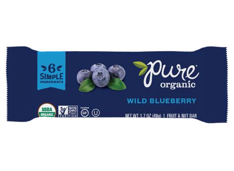 Pure Organic Wild Blueberry Fruit Nut Bar Healthy Snack Review