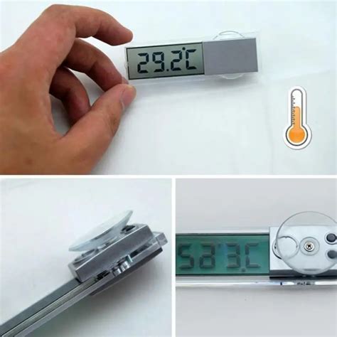 1pc Digital Led Screen Display Temperature Portable Sucker Car Electronic Thermometer Indoor