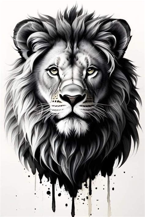 Pin By Tsukasa Riley On Stencil Art In Lion Head Tattoos Black