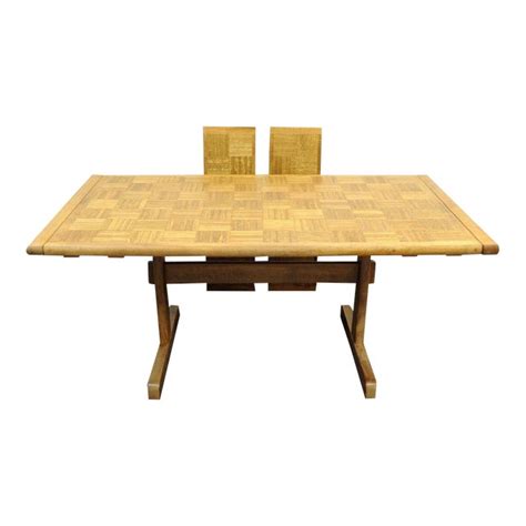 Meblo Extension Dining Room Kitchen Table Trestle Maple Oak Parquetry ...