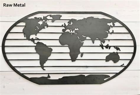 Rustic Metal World Map Magnetic World Map Large World Map World Map