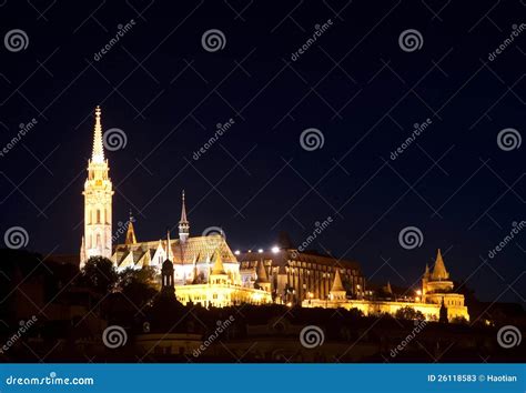 Fisherman s Bastion Night stock image. Image of hungary - 26118583