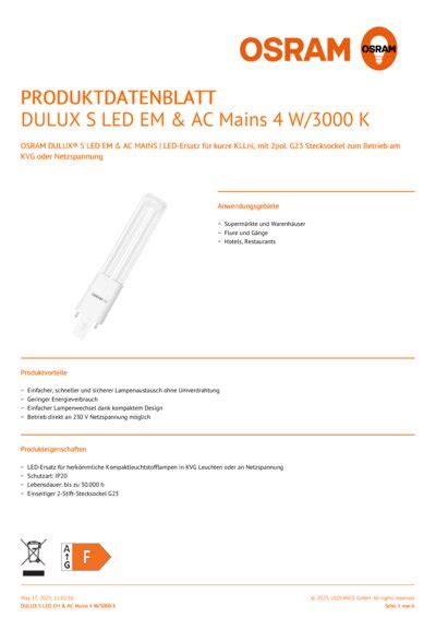 Osram Dulux Led S Em Ac Mains