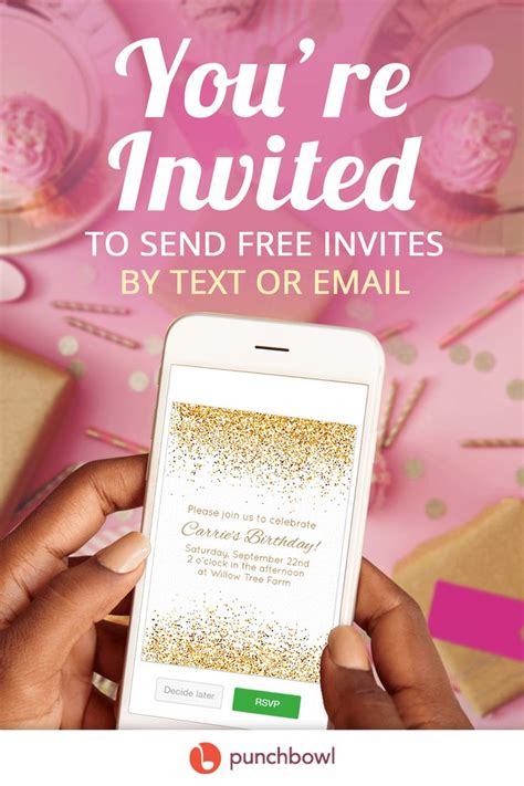 Send Free Invitations | Text message invitations, Invitation app, Online birthday invitations